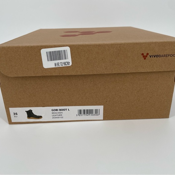 Vivobarefoot Gobi Boots | Brown Bracken Leather Lace Up Shoes - Picture 7 of 9